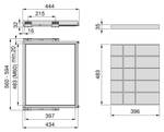 Organiser-Schubladen für Schränke Hack Hochglanz Schwarz - Breite: 55 cm