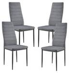 Set Table 4 Chaises Honningsvåg Noir - Métal - 60 x 75 x 120 cm