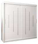 Armoire à portes coulissantes york Blanc - Largeur : 200 cm - 2 porte