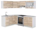 Cuisine en angle Rick 26328 Marron - Blanc - Bois manufacturé - 167 x 227 x 60 cm