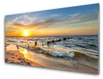 Glasbild Sonne Meer Strand Landschaft 100 x 50 cm