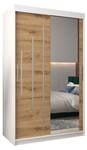 Armoire à portes coulissantes york 2 Imitation chêne - Blanc - Largeur : 120 cm - 2 porte