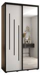 ARMOIRE À PORTES COULISSANTES DAVOS 9 Noir - Blanc - Largeur : 130 cm