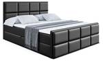 Boxspringbett GALMA-Z Hochglanz Schwarz - Breite: 200 cm - H3