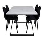 Essgruppe Estelle 44 (5-teilig) Schwarz - Massivholz - 90 x 75 x 140 cm