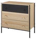 Commode Tysnes Noir - Marron - Bois manufacturé - Métal - 80 x 80 x 40 cm