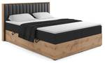 Boxspringbett LOLLY3 Hochglanz Schwarz - Breite: 129 cm - H4