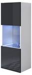 Vitrine Luke V3 Noir - Blanc - Hauteur : 126 cm