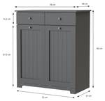 Wäscheschrank ausklappbar Grau - Holzwerkstoff - 37 x 90 x 75 cm