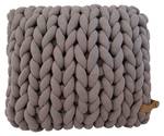 XXL Grobstrick Kissen Cotton Tube, taupe Grau - Textil - 40 x 10 x 45 cm