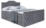 Boxspringbett VILA-1-Z KING Steingrau - Breite: 160 cm