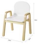 Lot de 2 Chaises KMB24-Wx2 Blanc - En partie en bois massif - 40 x 53 x 32 cm