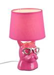 Lustige Nachttischlampe Hundelampe Pink Pink - Keramik - Textil - 18 x 29 x 18 cm