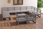 Gartenmöbel-Set (12-teilig) 3009766-2 Grau - Massivholz - Holzart/Dekor - 70 x 30 x 70 cm