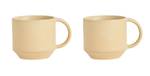 Tasse - Lot de 2 beige Beige - Pierre - 6 x 5 x 8 cm