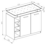 Commode Asti blanc brillant & LED 37 x 71 x 33 cm