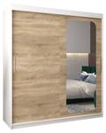 Armoire à portes coulissantes promo t2 Imitation chêne de Sonoma - Blanc - Largeur : 180 cm - 2 porte