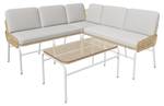 Gartenlounge-Set 3tlg Phanes Ⅲ Grau - Metall - Polyrattan - 60 x 80 x 180 cm