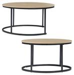 Lot 2 tables basses gigognes Niederlande Noir - Marron - Bois manufacturé - Métal - 60 x 45 x 90 cm