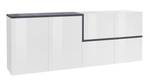 Placard Lino Blanc Brillant et Ardoise Gris - Blanc - Bois manufacturé - 40 x 80 x 210 cm