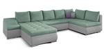 Ecksofa GIOVAN Blau - Grau - Ecke davorstehend links - Schlaffunktion davorstehend links