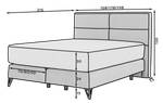 Boxspringbett CANDORIS Grau - Breite: 198 cm