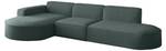 Ecksofa Ottomane PALMA Opera Velvet Petrol - Ecke davorstehend links