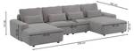 U-Form-Sofa CARNOS Grau