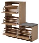 Schuhschrank Coeus Ⅱ Braun - Holzwerkstoff - Metall - Massivholz - Holzart/Dekor - 35 x 119 x 107 cm