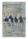 Tableau peint Hypnotic Turquoise Doré - Bois massif - Textile - 60 x 90 x 4 cm