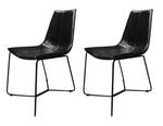 Lot de 2 chaises noires Noir - Cuir synthétique - 47 x 83 x 60 cm
