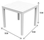 Table d'extérieur Daquilan Blanc - Polyrotin - 78 x 72 x 78 cm