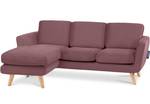 TAGIO Ecksofa links mit Ottomane Pink