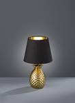 Tischlampe Keramik Gold, Stoff Schwarz Schwarz - Gold - Keramik - Textil - 20 x 35 x 20 cm
