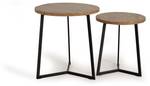 Set mit 2 Beistelltischen 1223 Braun - Massivholz - 2 x 60 x 56 cm