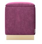 PLAYBOY eckiger Pouf BETTY Pink - Violett - Holzwerkstoff - Metall - Textil - 37 x 44 x 37 cm