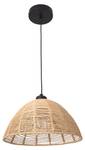 Hängeleuchte Romsey Beige - Metall - Rattan - 28 x 158 x 28 cm