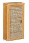 Bad Hängeschrank Bambus Braun - Grau - Bambus - Holzwerkstoff - Textil - 35 x 66 x 20 cm