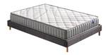 Bett + Naturlatexmatratze 160x200cm Grau - Naturfaser - 160 x 44 x 200 cm