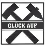 Metall Wandrelief "Glück Auf" Schwarz - Metall - 40 x 40 x 2 cm