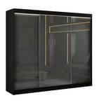 Kleiderschrank PEKA Schwarz - Grau - Breite: 250 cm