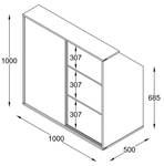 Aufbewahrungsschrank KA5100_1_A Weiß - Holz teilmassiv - 100 x 100 x 50 cm