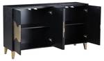 Sideboard STILIG SB150 4D Schwarz - Holzwerkstoff - Kunststoff - 150 x 86 x 40 cm