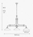 Lampe à suspension LAMPADARI BILIARDO Marron - Blanc - Verre - Métal - 25 x 110 x 86 cm