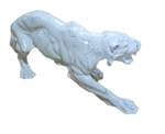 Skulptur Panther Marmoroptik Wei脽