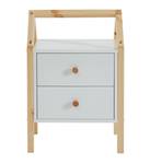 Table de chevet TINY  blanc  2 tiroirs Blanc - Bois massif - 30 x 67 x 46 cm