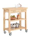 Chariot de Cuisine FKW24-N Marron - Bois massif - 80 x 90 x 40 cm