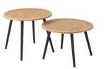 Set de deux table dappoint bamboo Beige - Bois massif - 50 x 4 x 50 cm
