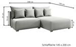 Ecksofa RONNI Beige - Ecke davorstehend rechts - Ottomane davorstehend rechts