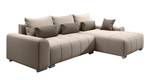 Ecksofa Loreta mit Kissen Beige - Braun